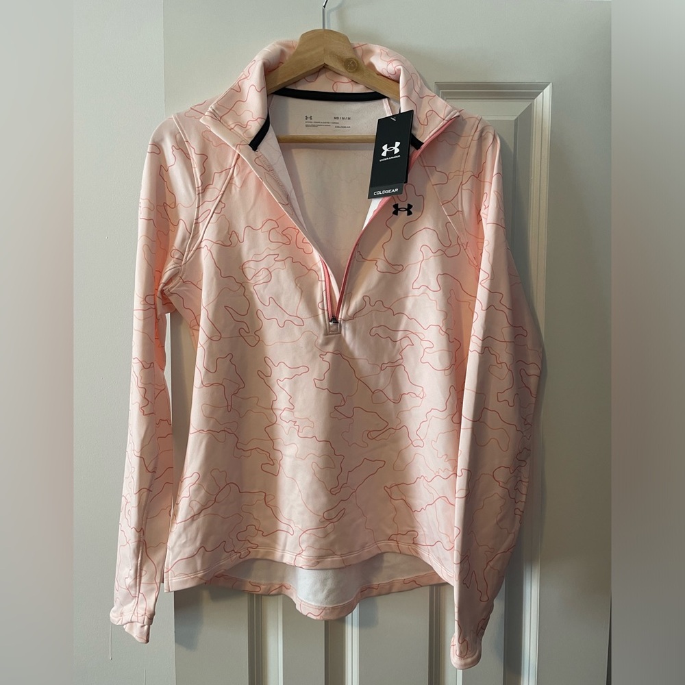 New Light Pink Under Armour Coldgear 1/4 Zip Jacket